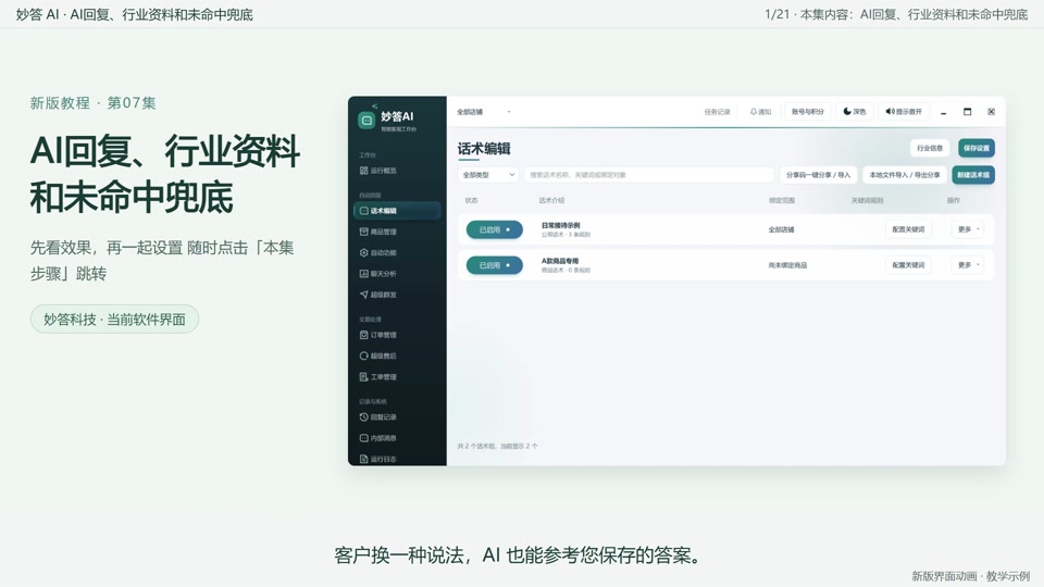 AI回复、行业资料和未命中兜底封面